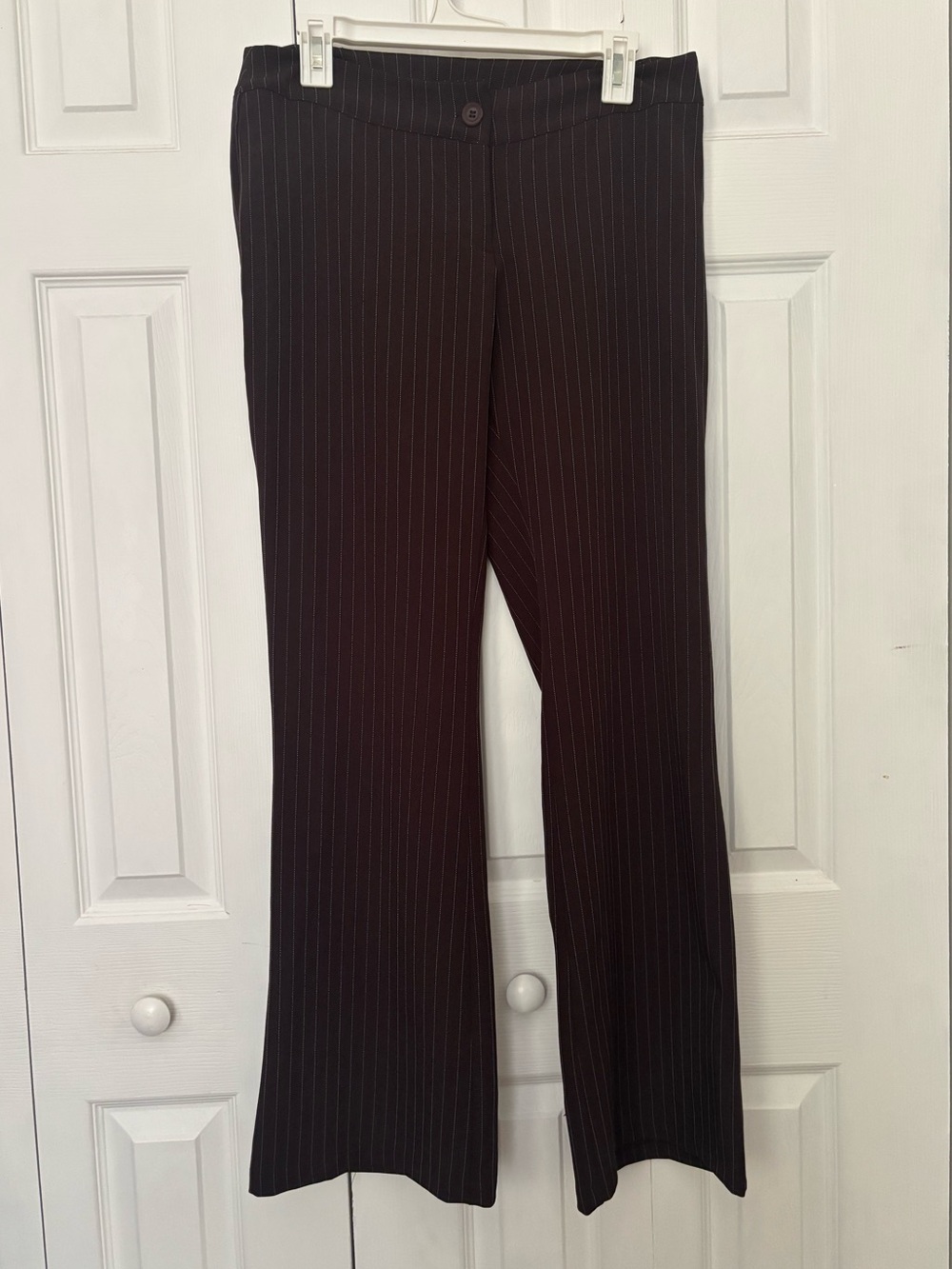 City Triangles Black Pinstripe Wide-Leg Pants